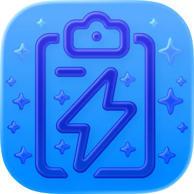 Quick PIT blue clipboard and lightning bolt application icon
